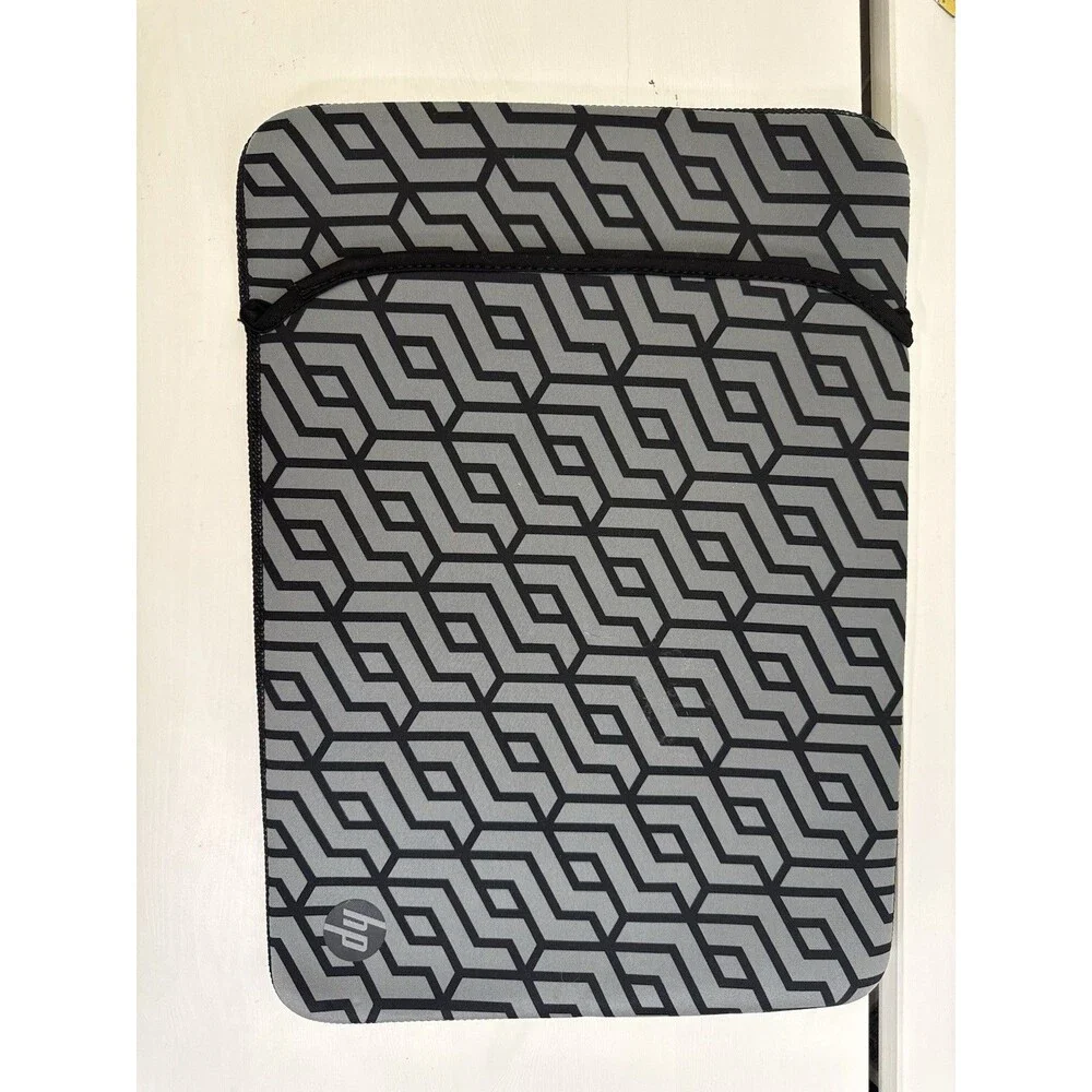 HP Gray Geometric Laptop Sleeve Case Protective Neoprene Tablet Cover
